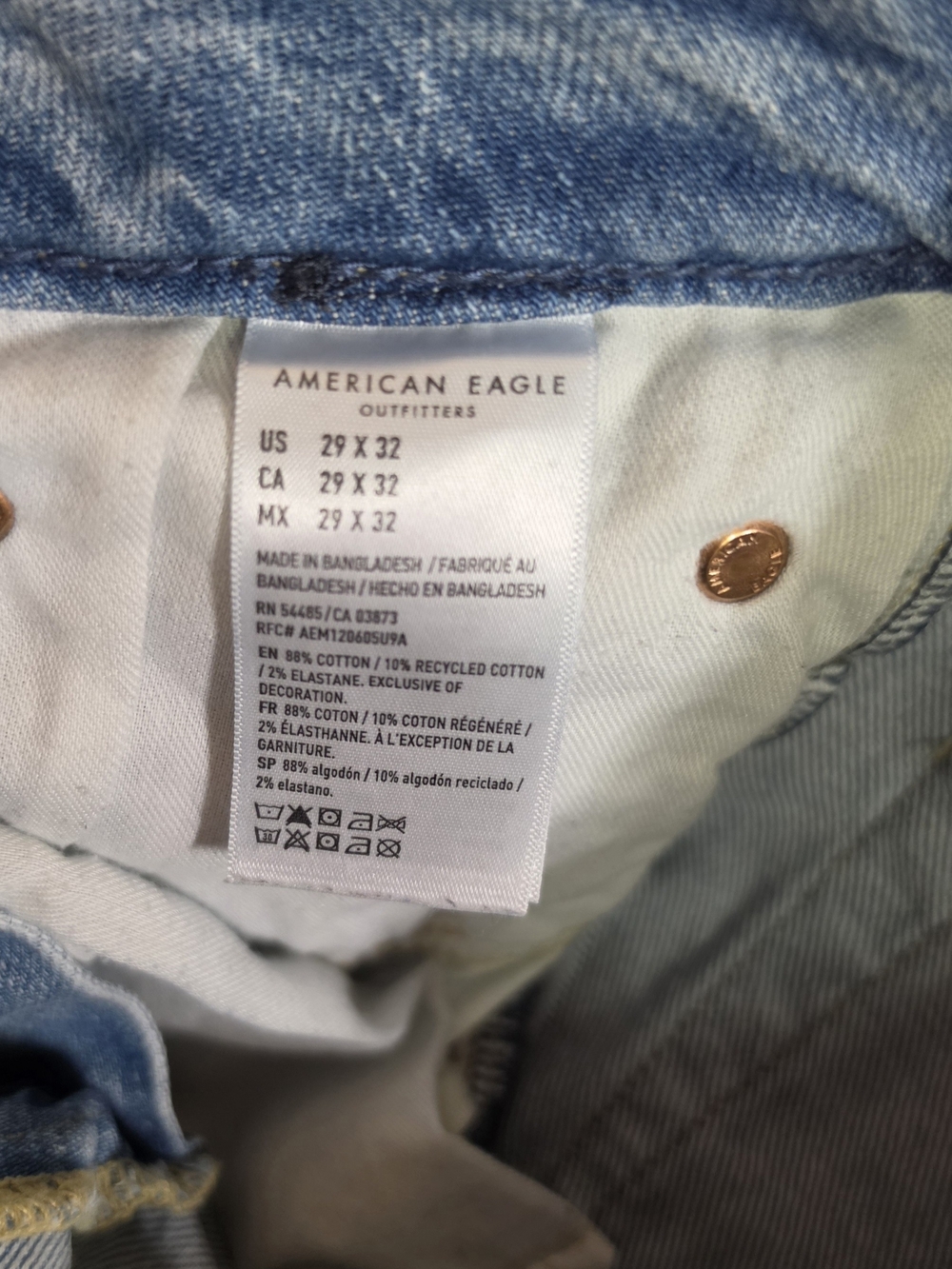 American Eagle Outfitters Lightwash Original Straight Mens Jeans 29x32 - Picture 7 of 9
